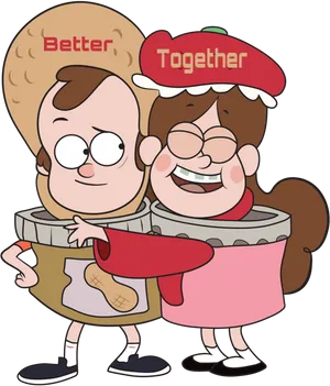 Gravity Falls Better Together Peanut Butter Jelly Costume PNG Image