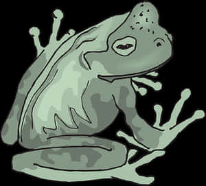 Gray Camouflaged Frog Illustration PNG image with transparent background