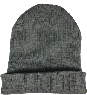 Gray Knit Beanie Hat PNG Image