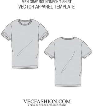 Gray Roundneck Tshirt Vector Template PNG Image