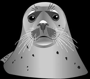 Gray Seal Vector Illustration PNG image with transparent background