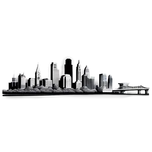 Grayscale Philadelphia Skyline Png 13 PNG Image