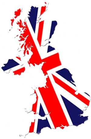 Great Britain Flag Map PNG Image