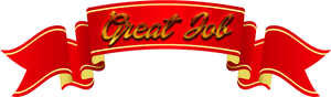 Great Job Red Gold Banner PNG image with transparent background