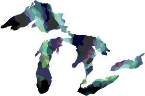 Great Lakes Northern Lights Sticker - Michigan Great Lakes Outline, HD Png Download PNG image with transparent background