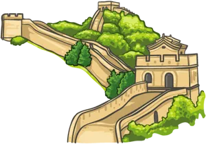 Great Wallof China Cartoon Illustration PNG Image