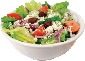 Greek Salad Fresh Vegetables Feta Cheese PNG Image