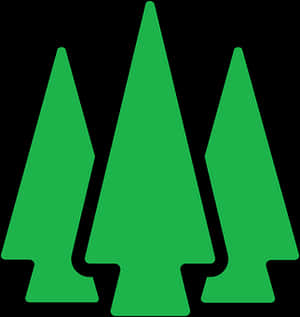 Green Abstract Pine Trees Graphic PNG image with transparent background