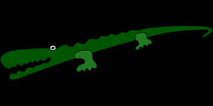 Green Alligator Silhouette Graphic PNG image with transparent background