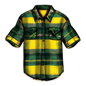 Green And Yellow Flannel Png Lws18 PNG Image