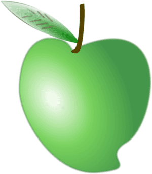 Green Apple Vector Illustration PNG with transparent background