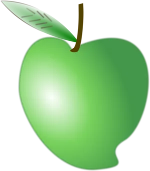 Green Apple Vector Illustration PNG Image