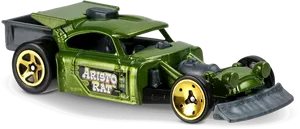 Green Aristo Rat Hot Wheels Toy Car PNG Image