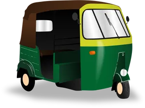 Green Auto Rickshaw Illustration PNG Image