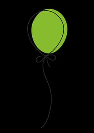 Green Balloon Black Background PNG image with transparent background
