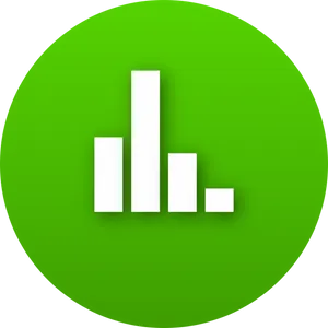 Green Bar Chart Icon PNG Image