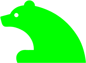 Green Bear Silhouette PNG image with transparent background