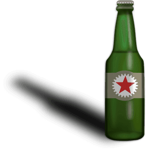 Green Beer Bottlewith Shadow.png PNG