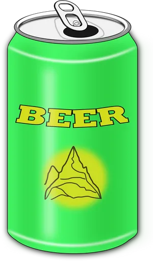 Green Beer Can Illustration PNG Image