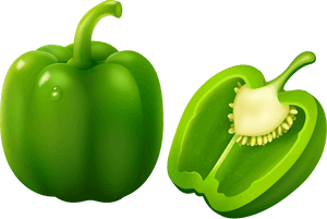 Transparent Fruit And Vegetable Png - Green Bell Pepper Clipart, Png Download PNG image with transparent background