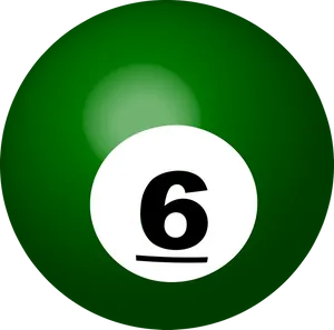 Green Billiard Ball Number6 PNG Image