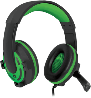Green Black Gaming Headset PNG