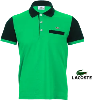 Green Black Lacoste Polo Shirt PNG Image