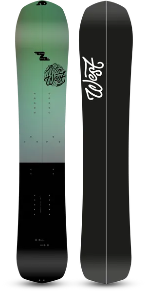 Green Black Snowboard Design PNG Image