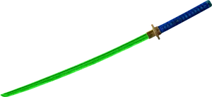 Green Blade Katana PNG Image