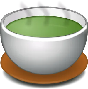 Green Broth Soup Bowl PNG Image