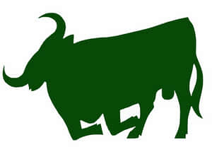 Green Bull Silhouette PNG image with transparent background