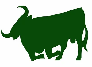 Green Bull Silhouette PNG Image