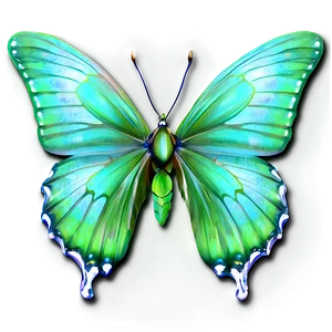 Green Butterfly On Black Background Png Ykb PNG Image