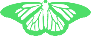 Green Butterfly Silhouette PNG Image