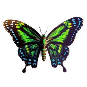 Green Butterfly With Open Wings Png Gdm91 PNG Image