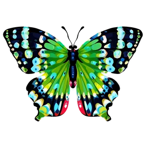 Green Butterfly With Pattern Png Wdf PNG Image