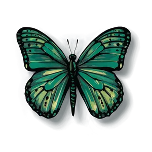 Green Butterfly With Shadow Png Tjk PNG Image