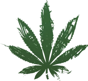 Green Cannabis Leaf Graphic PNG Image