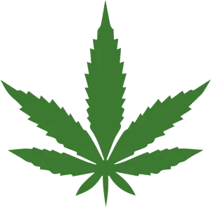 Green Cannabis Leaf Graphic PNG Image