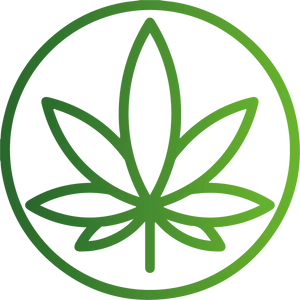 Green Cannabis Leaf Icon PNG Image