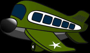 Green Cartoon Airplane PNG image with transparent background