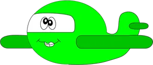 Green Cartoon Airplane PNG Image