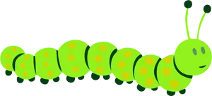 Green Cartoon Caterpillar PNG Image