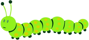 Green Cartoon Caterpillar PNG Image