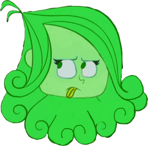 Green Cartoon Character Feeling Sick PNG image with transparent background