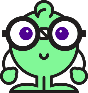 Green Cartoon Character Glasses PNG image with transparent background