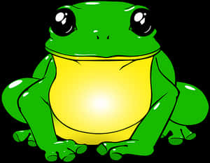 Green Cartoon Frog Illustration PNG image with transparent background