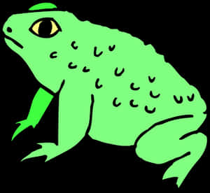 Green Cartoon Frog Illustration PNG image with transparent background
