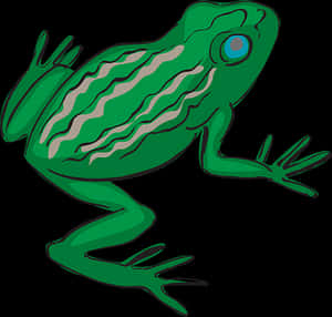 Green Cartoon Frog Illustration PNG image with transparent background