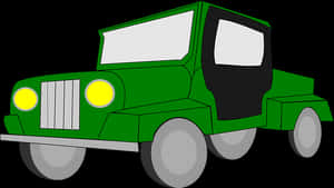 Green Cartoon Jeep Illustration PNG image with transparent background